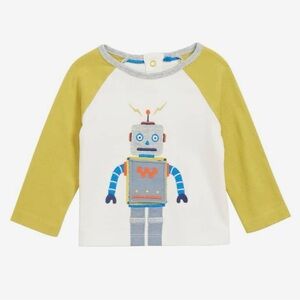 Mini Boden Toy Robot Appliqué T-Shirt